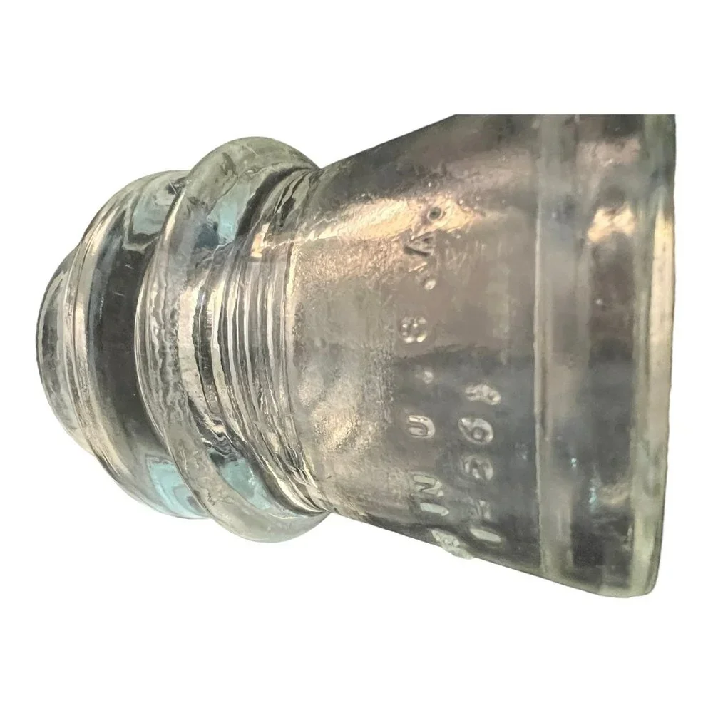 Antique Hemingray 16 Clear Glass Electric Pole Insulator  3"x4" Made USA - Picture 7 of 8